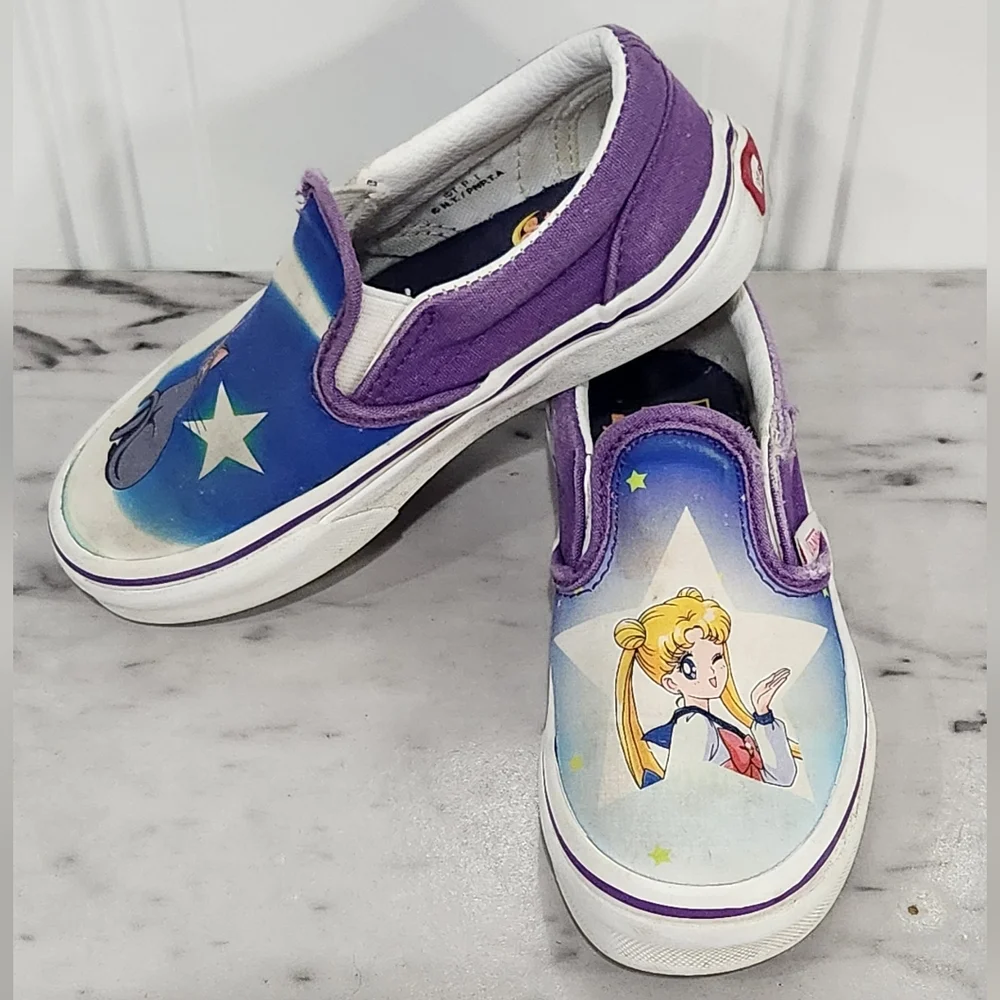 Vans x Pretty Guardians Sailor Moon slip on sneakers kids size 11.5